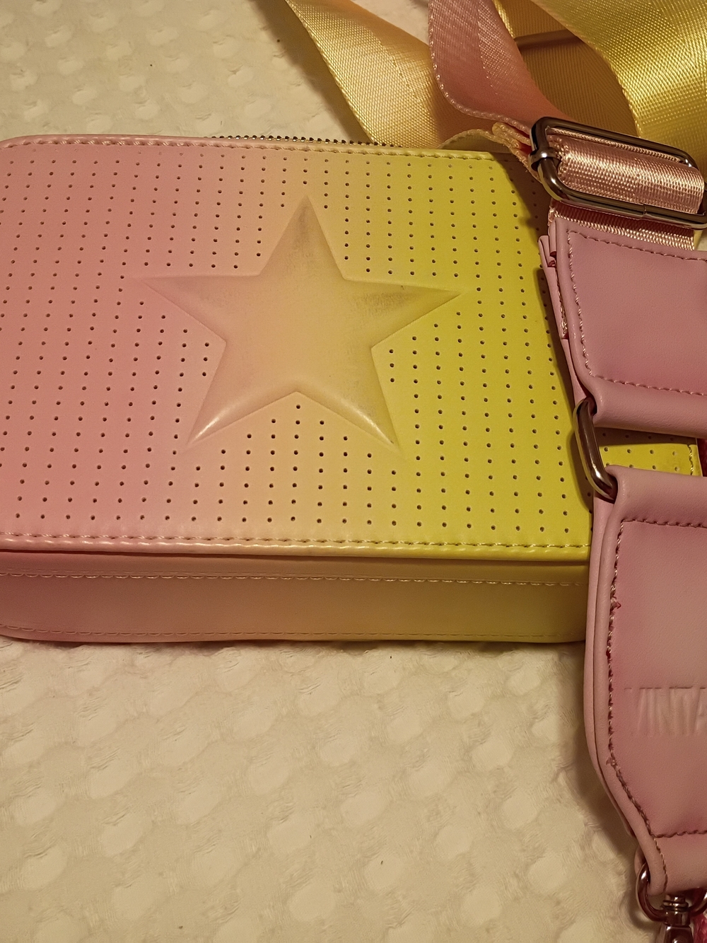 Vintage Havana Pink and Yellow Star Gradient Crossbody Bag